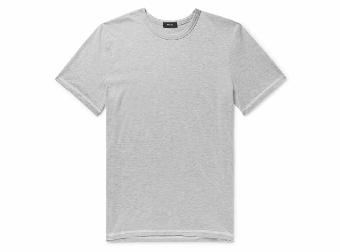 THEORY Mélange Cotton And Cashmere-Blend T-Shirt