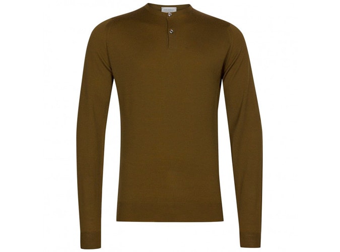 John Smedley Russet Henley Shirt
