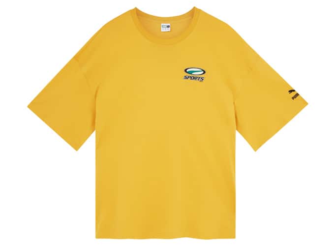 Puma organic cotton t-shirt in yellow Exclusive at ASOS
