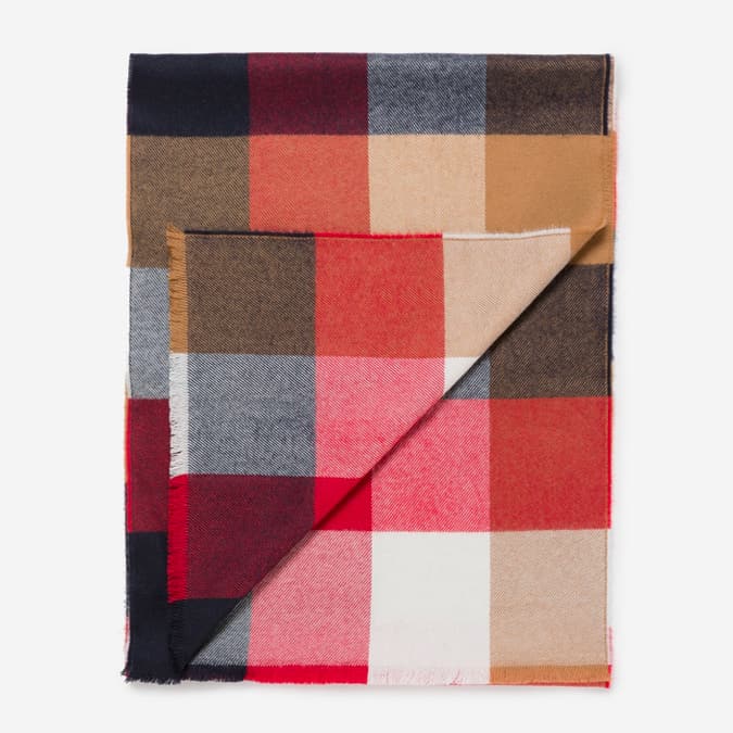 Extra Fine Merino Wool Check Scarf