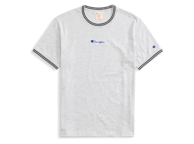 Striped Ringer Small Script Logo T-Shirt
