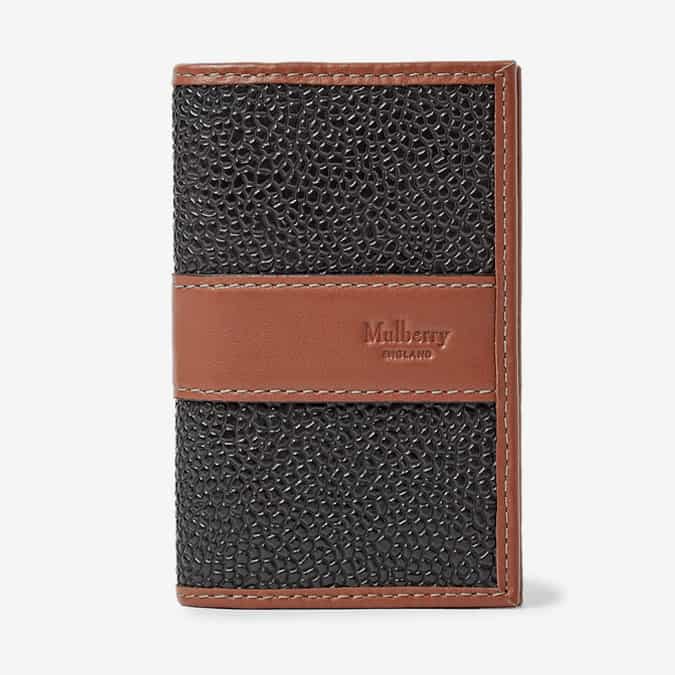 MULBERRY Leather-Trimmed Pebble-Grain Coated-Canvas Cardholder
