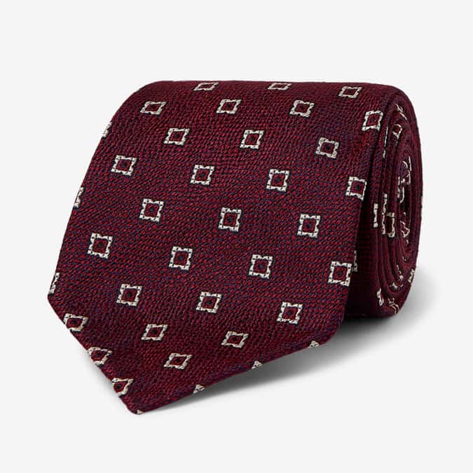 DRAKE'S 8cm Silk And Linen-Blend Jacquard Tie
