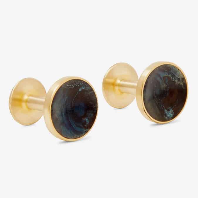 ALICE MADE THIS Bayley Gold-Tone Quink Patina Cufflinks