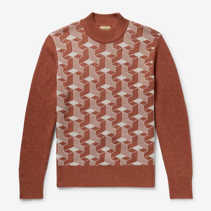 LEVI'S VINTAGE CLOTHING Jacquard Wool Mock-Neck Sweater