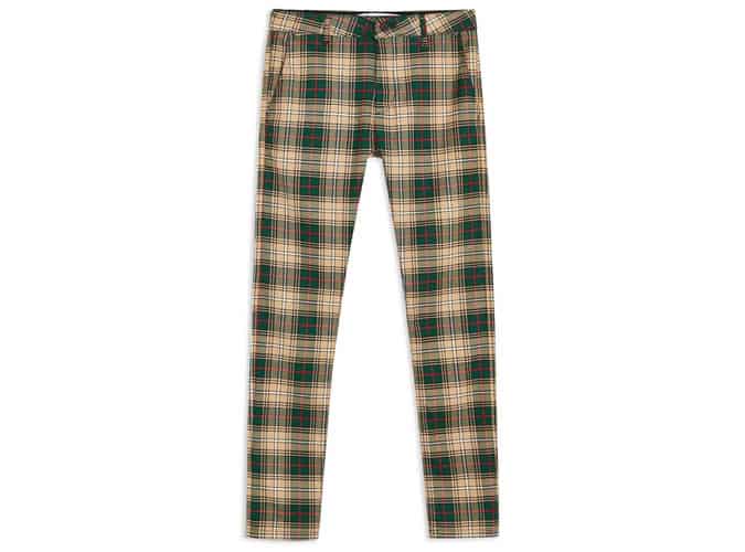 Green, Red And Stone Check Trousers