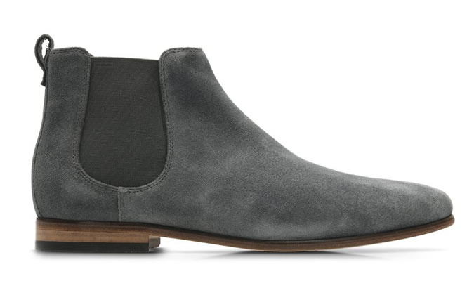 Mens Boots Dark Grey Suede