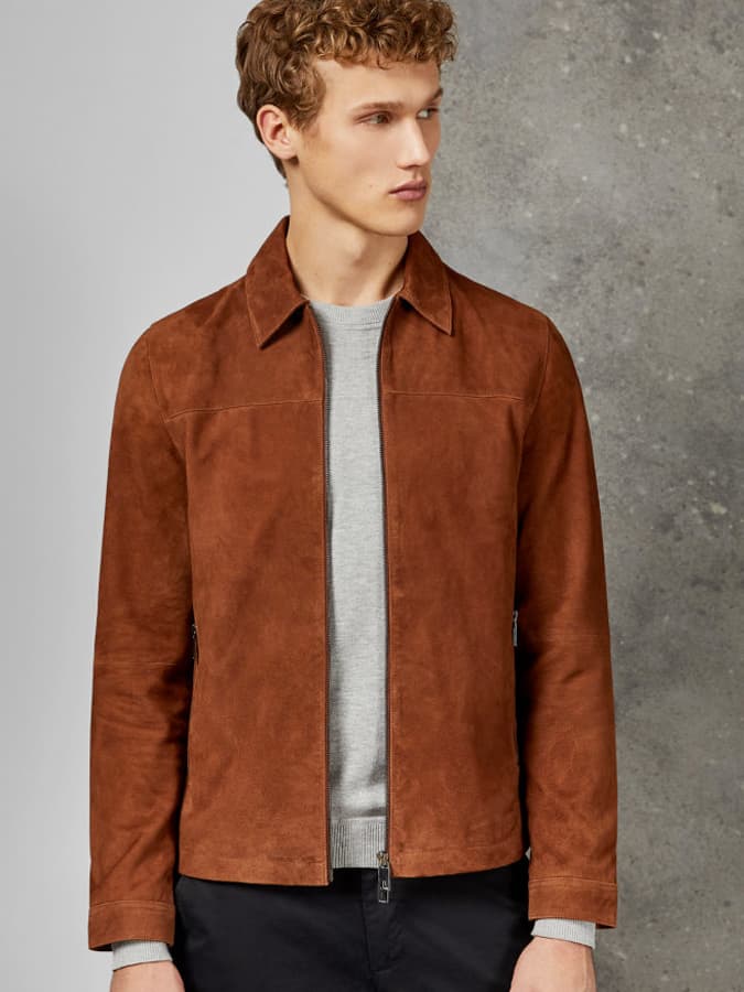 Salza Suede Zip Through Jacket