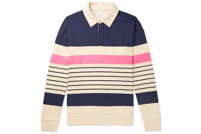 MR P. Twill-Trimmed Striped Cotton-Jersey Rugby Shirt