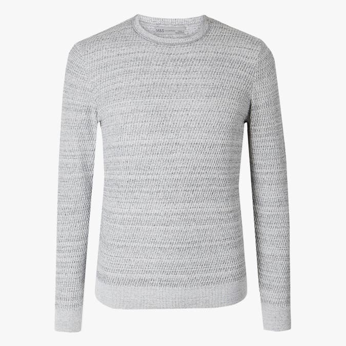 Textured Crew Neck Jumper