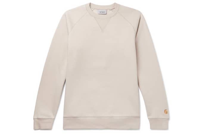 CARHARTT WIP Chase Logo-Embroidered Fleece-Back Cotton-Blend Jersey Sweatshirt