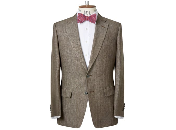 BRONZE LINEN HERRINGBONE SUIT JACKET