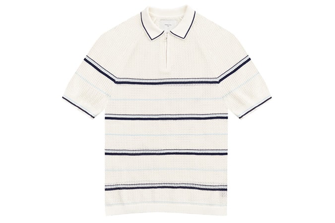 Nawa Knit Polo Cream Stripe
