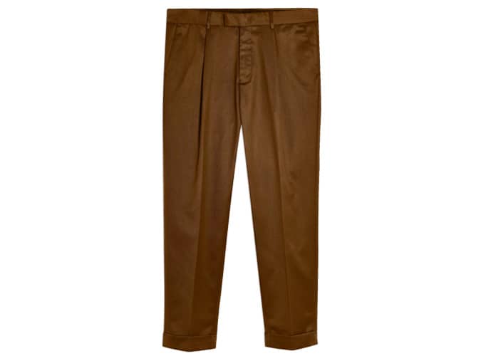 Topman Camel Skinny Fit Turn Up Smart Trousers