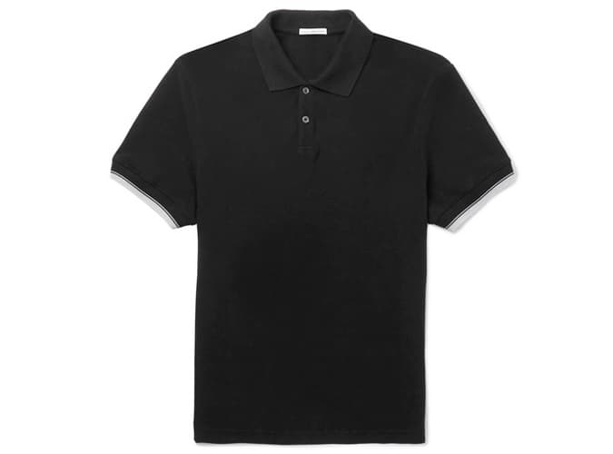 JAMES PERSE cotton piqué polo shirt with contrasting trims