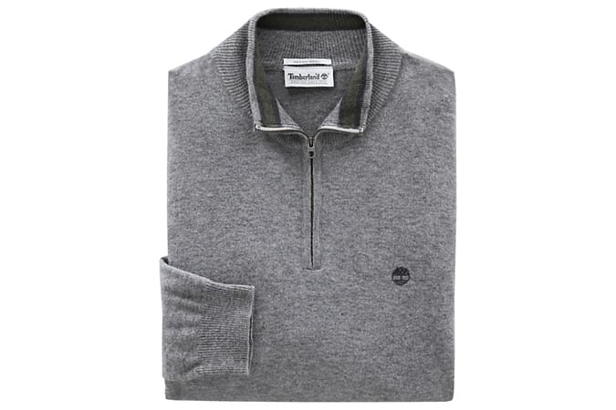 COHAS BROOK MERINO ZIP SWEATER FOR MEN IN LIGHT GREY