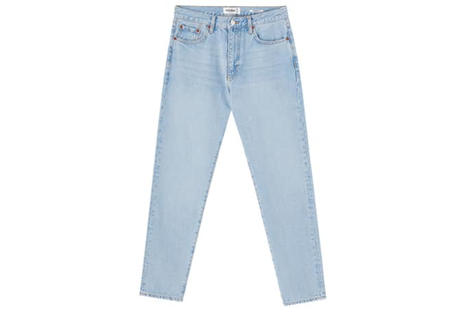 Straight fit jeans with ripped knee