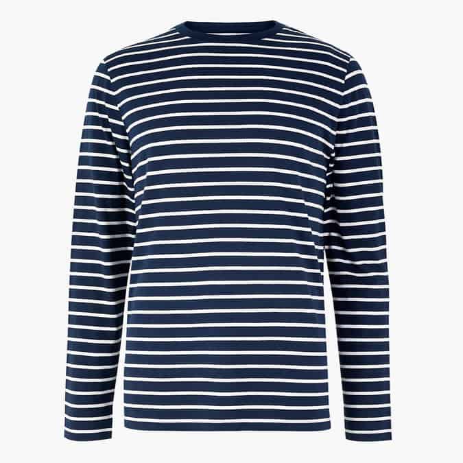 M&S COLLECTION Cotton Striped Long Sleeve Top
