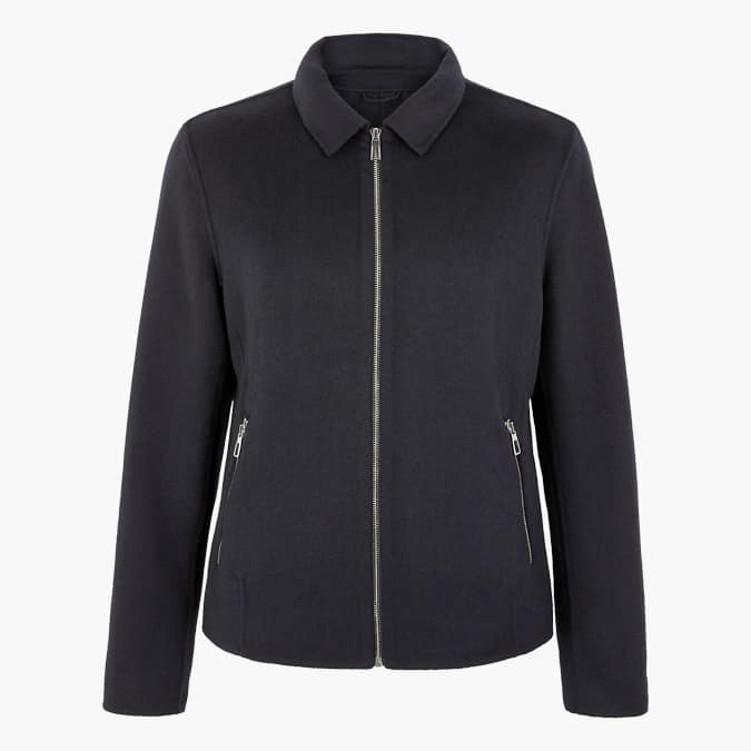 M&S COLLECTION Brushed Wool Harrington Jacket