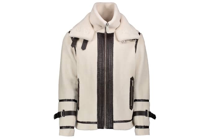 PREMIUM BORG DOUBLE COLLAR AVIATOR WITH PU BINDING