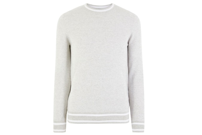 M&S COLLECTION Pure Cotton Tipped Crew Neck Jumper