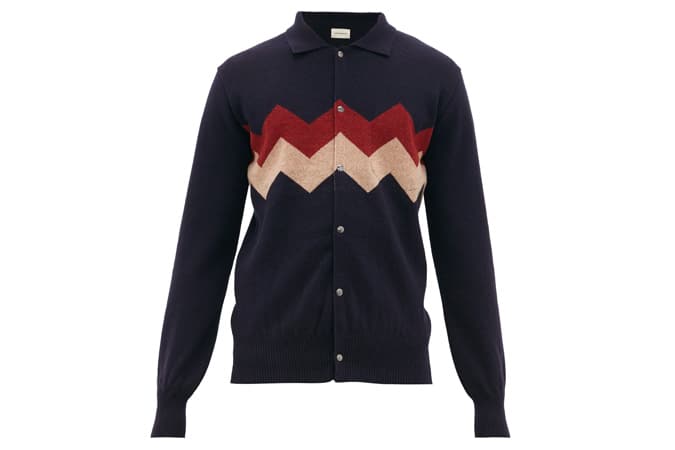 OLIVER SPENCER Roxwell chevron-knit wool jacket