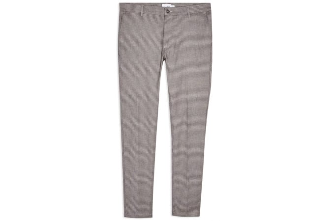 Grey Dobby Stretch Skinny Trousers
