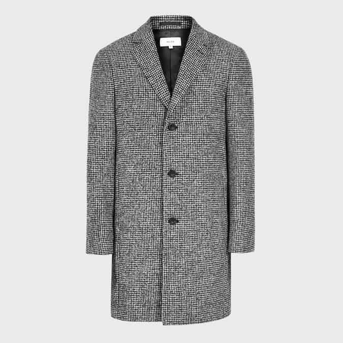KENNARD DOGTOOTH LONGLINE OVERCOAT