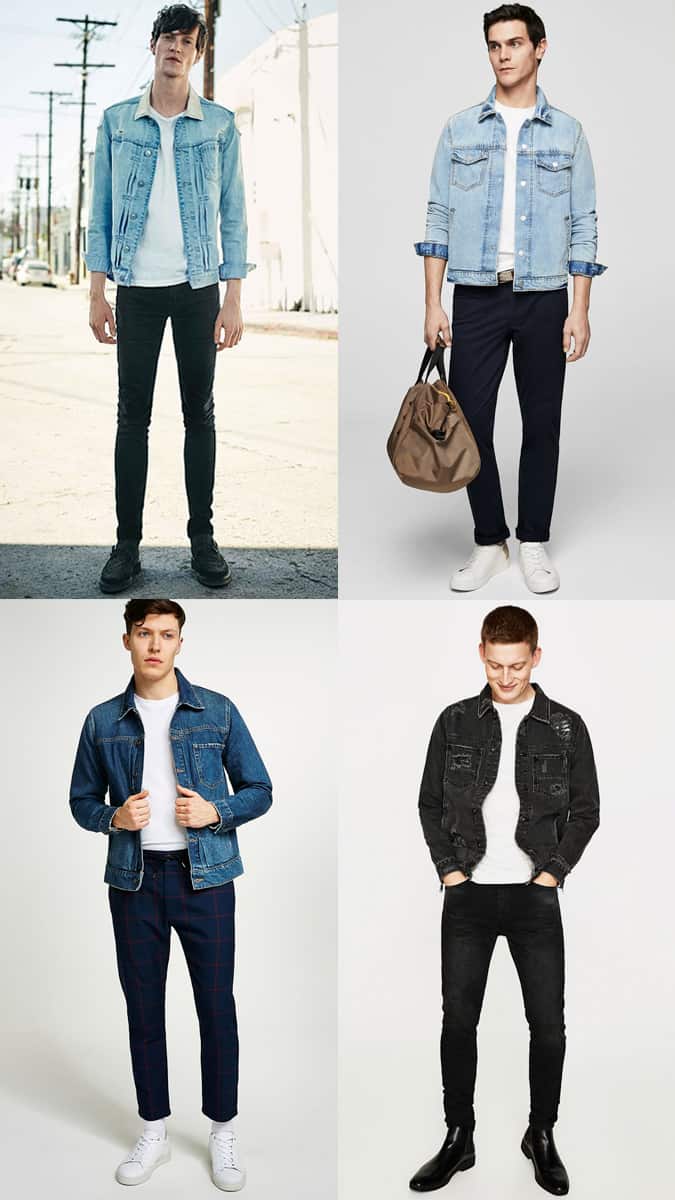 how to wear a denim jacket with a white t shirt