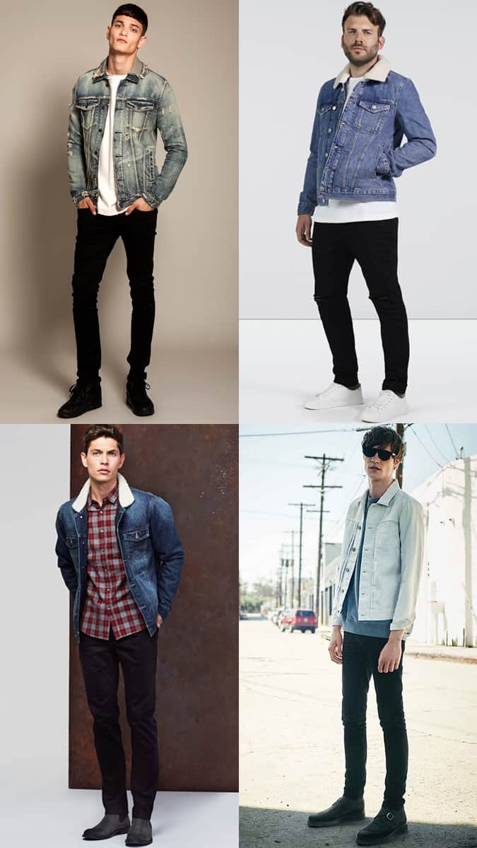 how to wear a denim jacket with black jeans