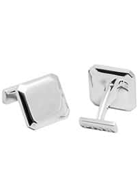 Thomas Pink Silver Bevelled Square Cufflinks Silver