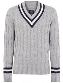 Hackett London Cricket Jumper Grey