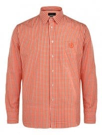 Henri Lloyd Gingham Long Sleeve Shirt Flame Orange