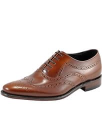 Loake Jones Leather Brogue Oxford Shoes Tan