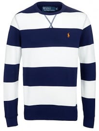 Polo Ralph Lauren Striped Jersey Sweatshirt newport Navy/white