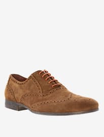 Dune Rayman Wingtip Suede Brogues Tan
