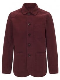 John Lewis & Co. Garment Dye Work Wear Jacket Oxblood Red