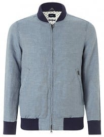 Gant Chambray Bomber Jacket Blue