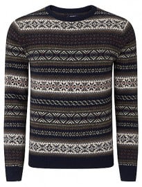 Gant Jacquard Crew Neck Jumper Multi