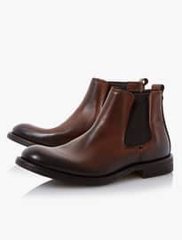 Bertie Ceasars Brushed Leather Chelsea Boots Tan