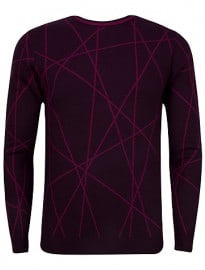 Ted Baker Carguy Zigzag Pattern Wool Jumper Dark Purple