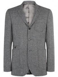 Jaeger Herringbone Tweed Wool Slim Blazer