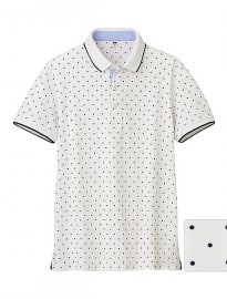 Uniqlo Men Dry Pique Printed Short Sleeve Polo Shirt J