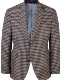 Austin Reed Contemporary Fit Brown Navy Check Jacket