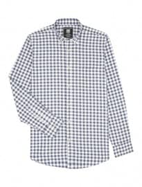 Austin Reed Regular Fit Navy Melange Gingham Shirt