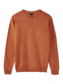 Austin Reed Burnt Orange Lambswool Crew Neck Jumper