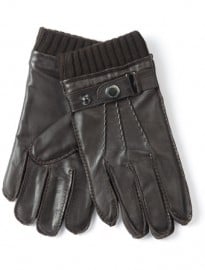 Austin Reed Chocolate Leather/ Knit Top Glove
