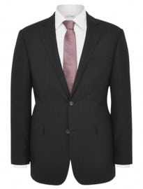 Austin Reed Regular Fit Black Herringbone Suit