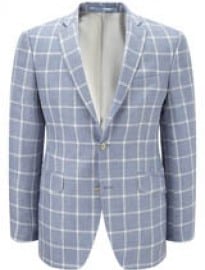 Austin Reed Viyella Blue Tonal Check Linen Jacket