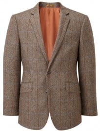 Austin Reed Viyella Brown Blue Rust Overcheck Jacket